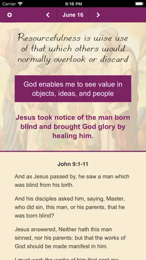 Biblical Character Calendar screenshot 1