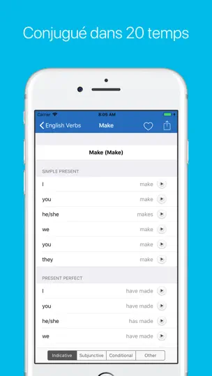 Capture d'écran de Quickverbes Anglais sur iPhone 2