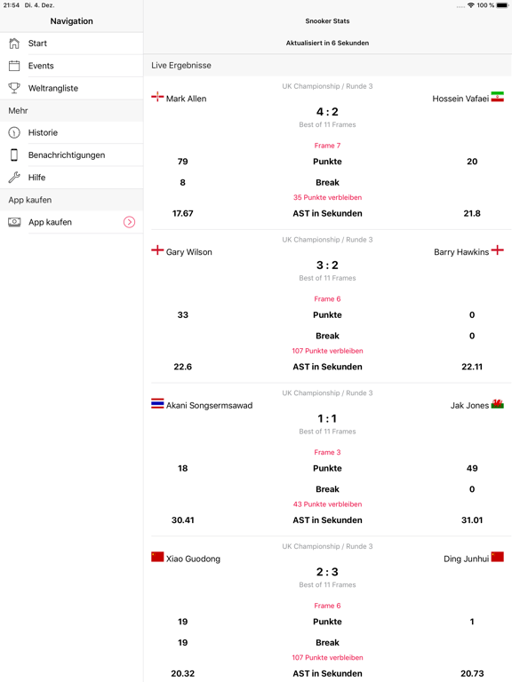 Screenshot #4 pour Snooker Stats