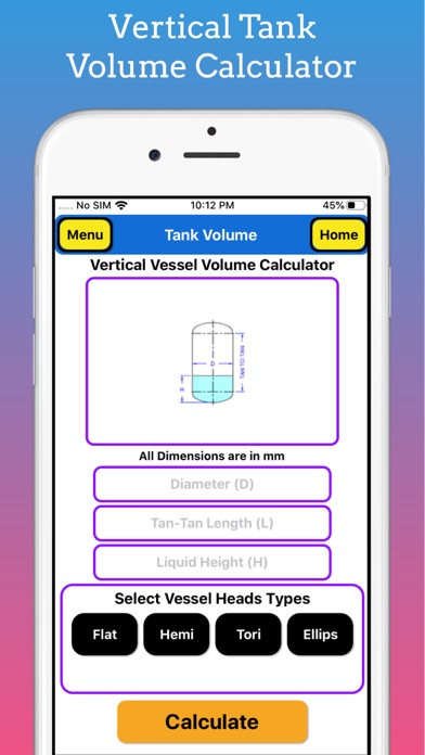 Tank Volume Calculator Pro Screenshot