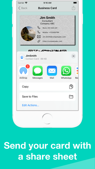 Electronic Business Card Screenshot