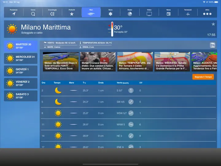 Screenshot von Meteo HD - By ILMeteo.it auf dem iPhone 4