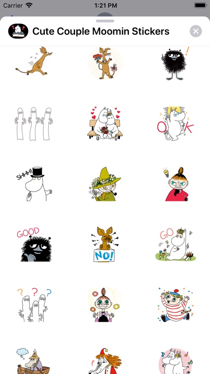 Cute Couple Moomin Stickers