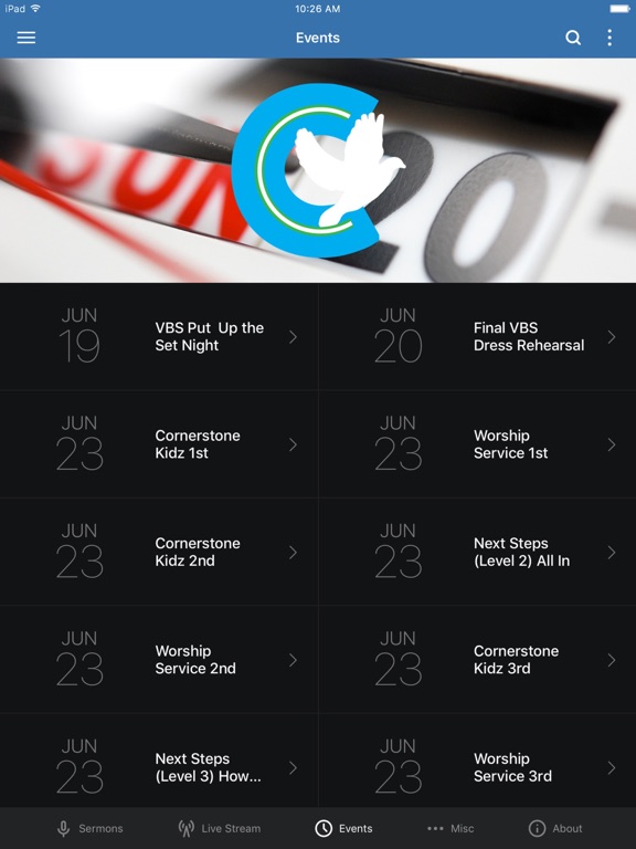 Cornerstone Church Oxford iPad screenshot 3 - Lifestyle app