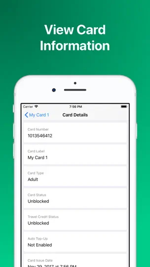 Captura de pantalla de Leap Card en iPhone 4