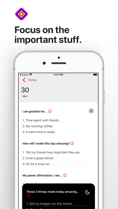Focus Journal iPhone screenshot 2 - Productivity app