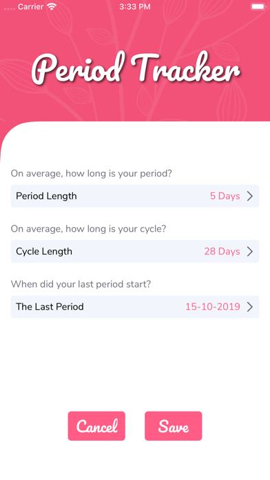 Screenshot #1 pour MyPeriod - Period Tracker