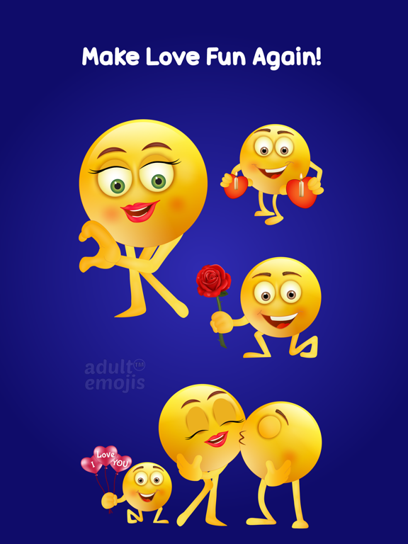 Adult Emoji Keyboard Stickers iPad screenshot
