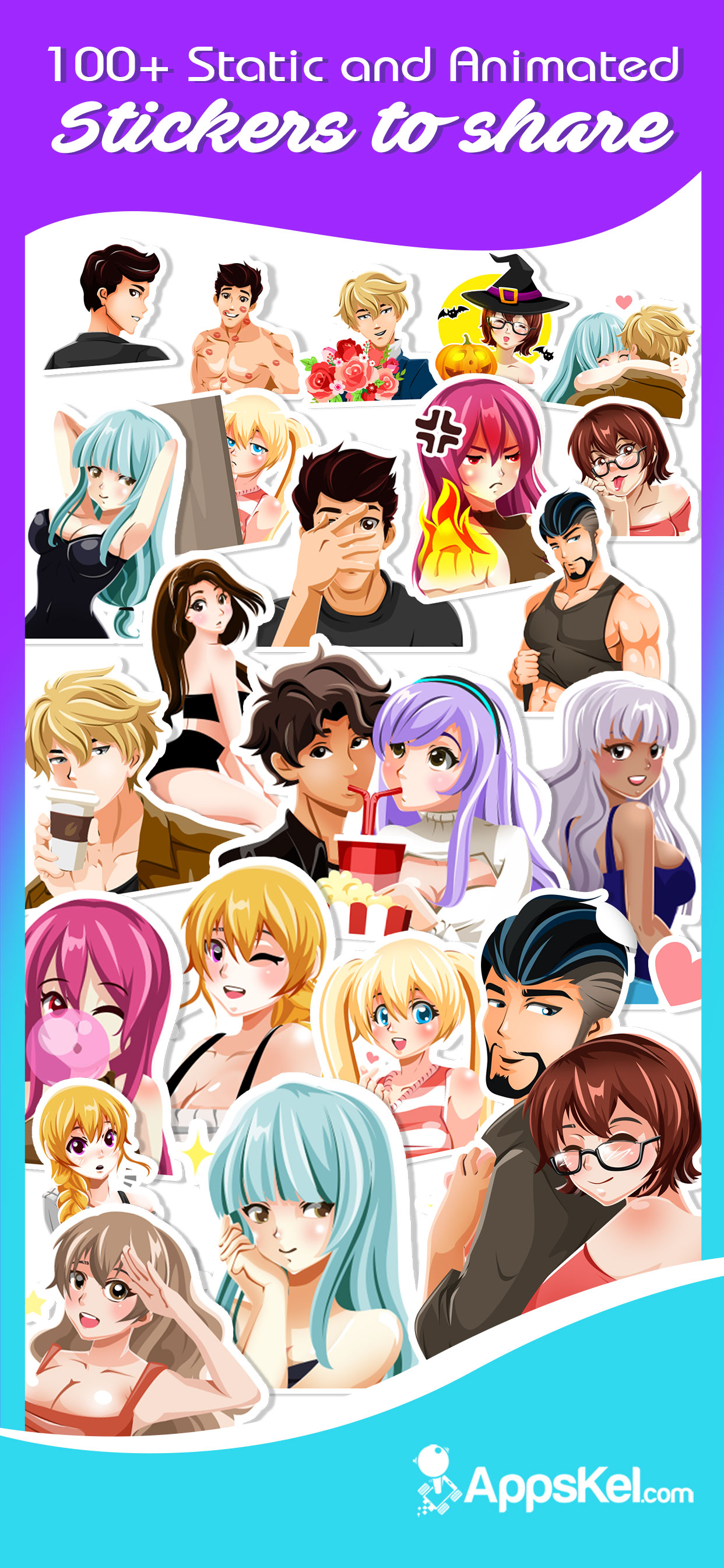 A Sexy Anime Emoji Stickers
