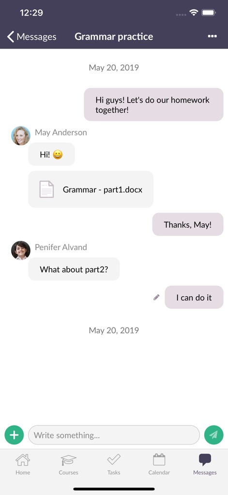 itslearning mobile - This tool facilitates collaborative discussions within an interactive message thread and supports sharing file attachments directly in chats.