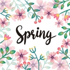 Watercolor Flowers Spring Words