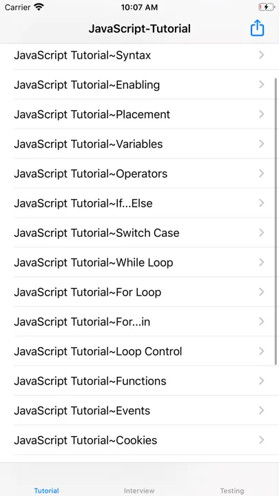 Tutorial For Java Script iPhone Ekran Görüntüsü 1