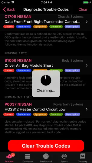Captura de pantalla de OBD For Nissan en iPhone 6