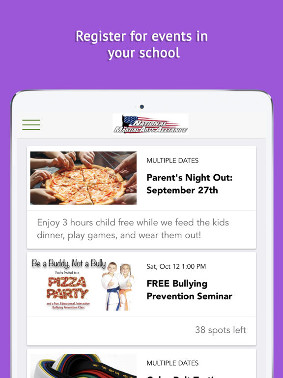 Screenshot #4 pour National Martial Arts Alliance