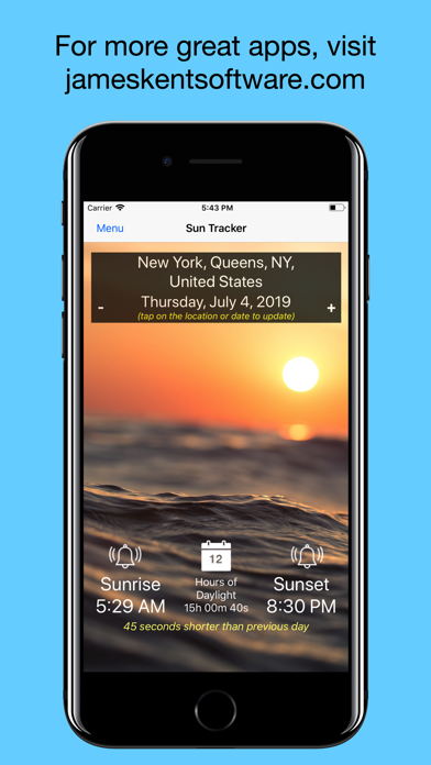 Sun Tracker - sunrise & sunset Screenshot