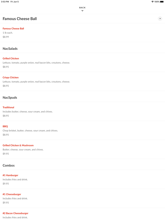 NacBurger iPad screenshot 3 - Food & Drink app