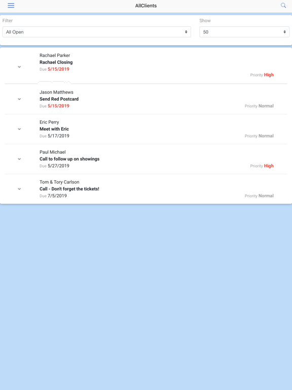 AllClients iPad screenshot 7 - Business app