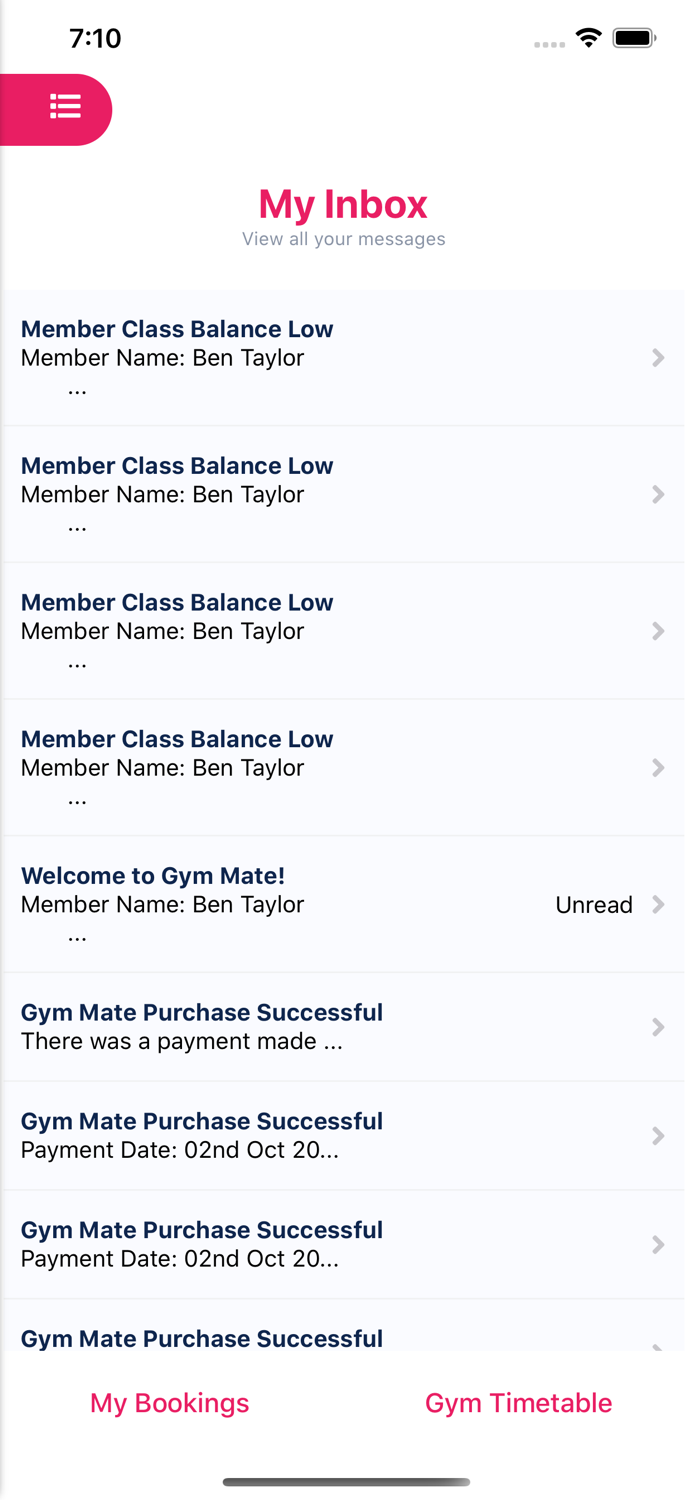 Gym Mate Member Mobile