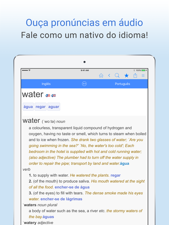 Dicionário Português Inglês iPad screenshot 5 - Reference app
