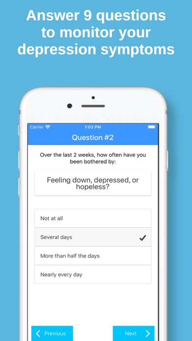 Screenshot #2 pour Derail Depression - PHQ-9 Tool