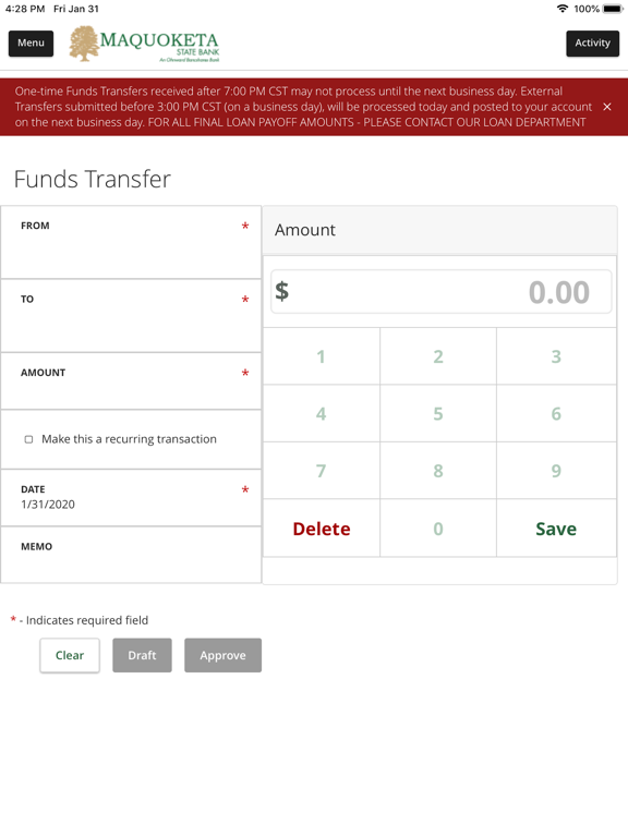 Maquoketa State Bank iPad screenshot 2 - Finance app