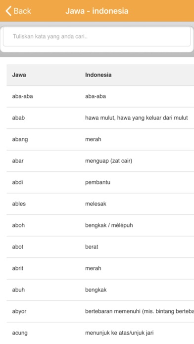 Kamus Bahasa Jawa Screenshot