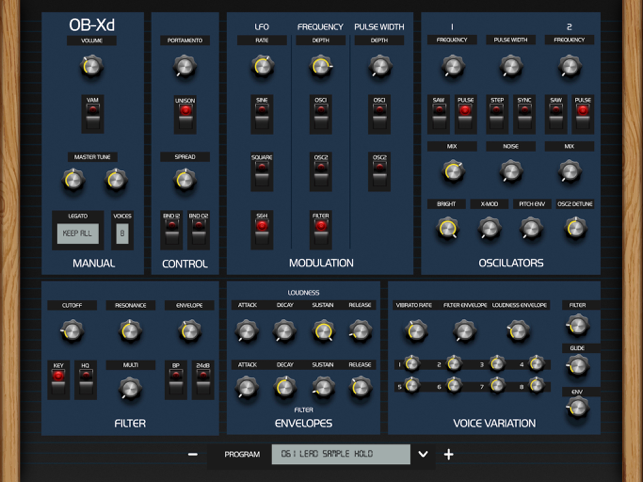 OB-Xd AUv3 Synth Screenshot