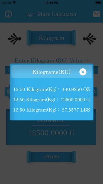 Kg - Mass Calculator