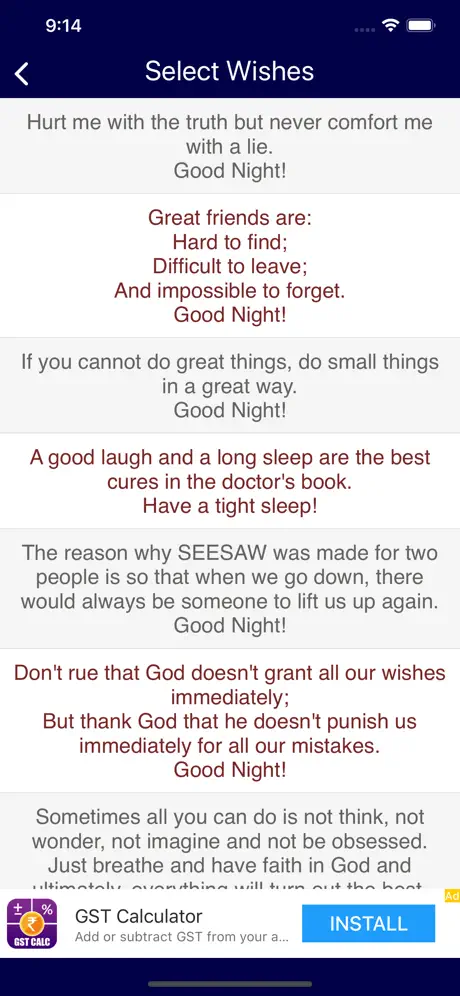 Good Night SMS