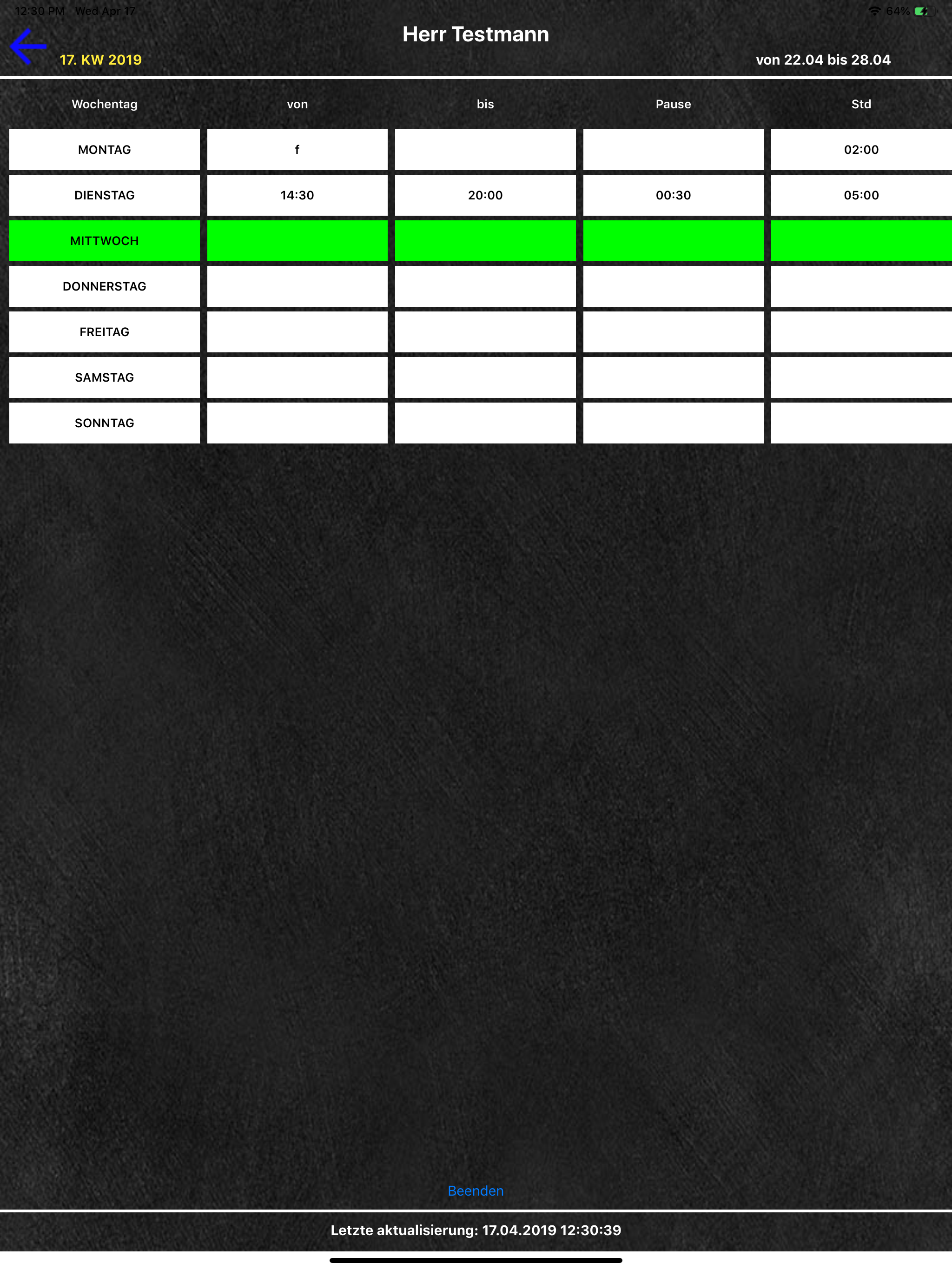 E Wochenplan