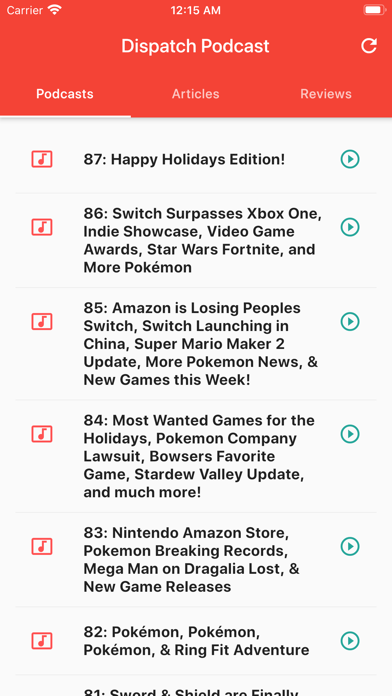 Dispatch Podcast app screenshot