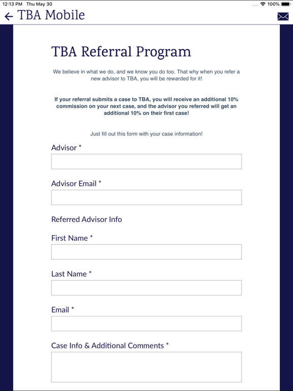 TBA Mobile App iPad screenshot 6 - Business app