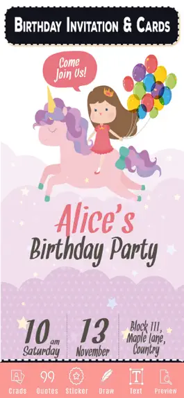 Game screenshot Birthday Invitation & Cards apk