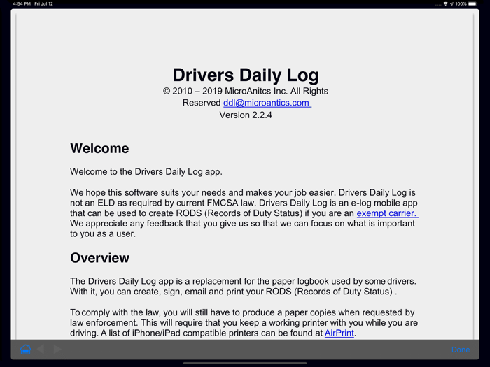 Drivers Daily Log