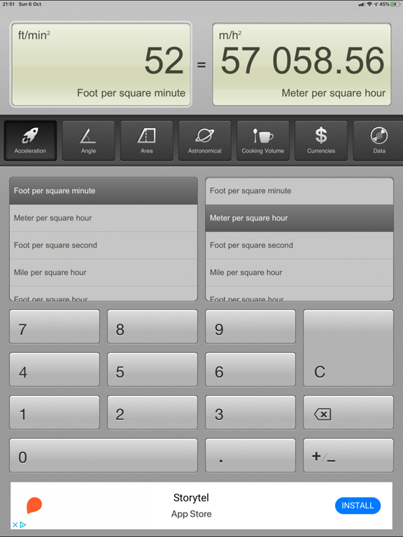 Converter: Units & Currencies iPad screenshot 3 - Utilities app