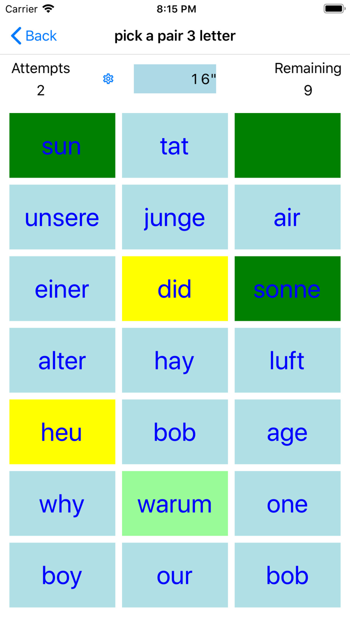 PickAPair German - English