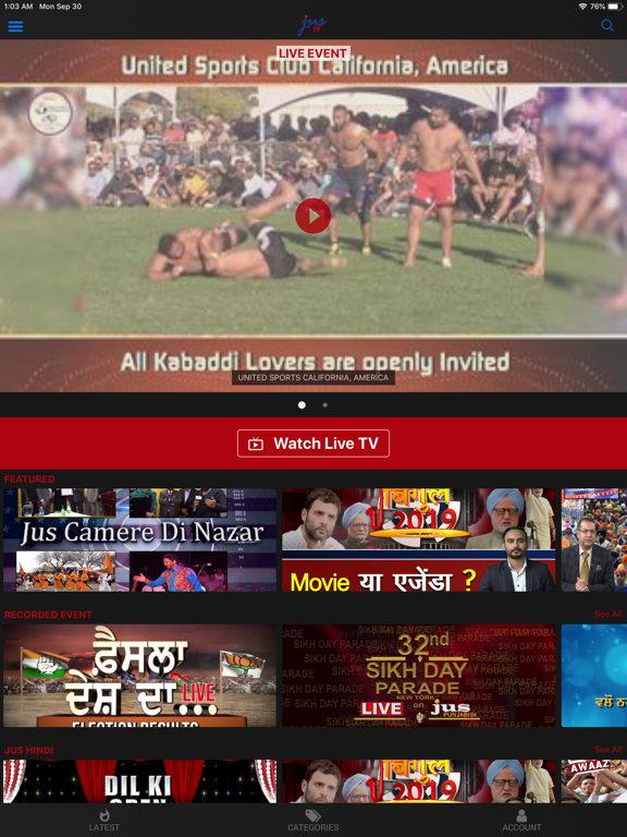 Jus Broadcasting iPad screenshot 4 - Entertainment app