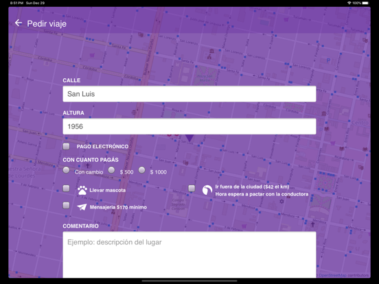 She Taxi iPad screenshot 4 - Travel app
