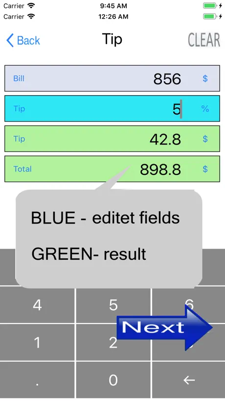 Simple percentage calculator