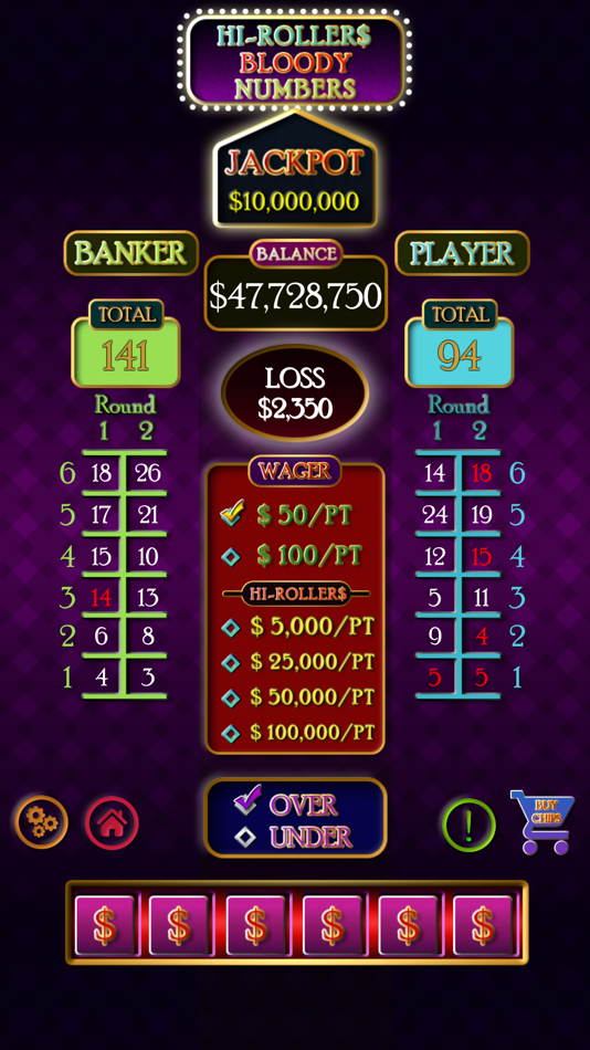 #3. HI-ROLLER$ Bloody Numbers (iOS) 由: Alsip & Company