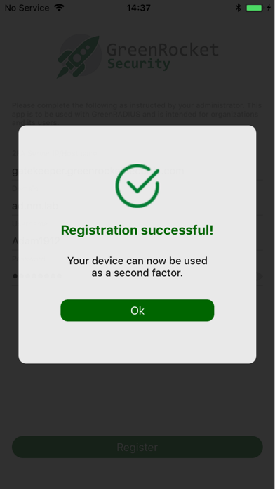 Green Rocket 2FA iPhone screenshot 2 - Business app