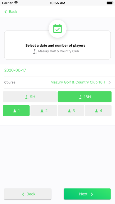 Golf Booking Screenshot