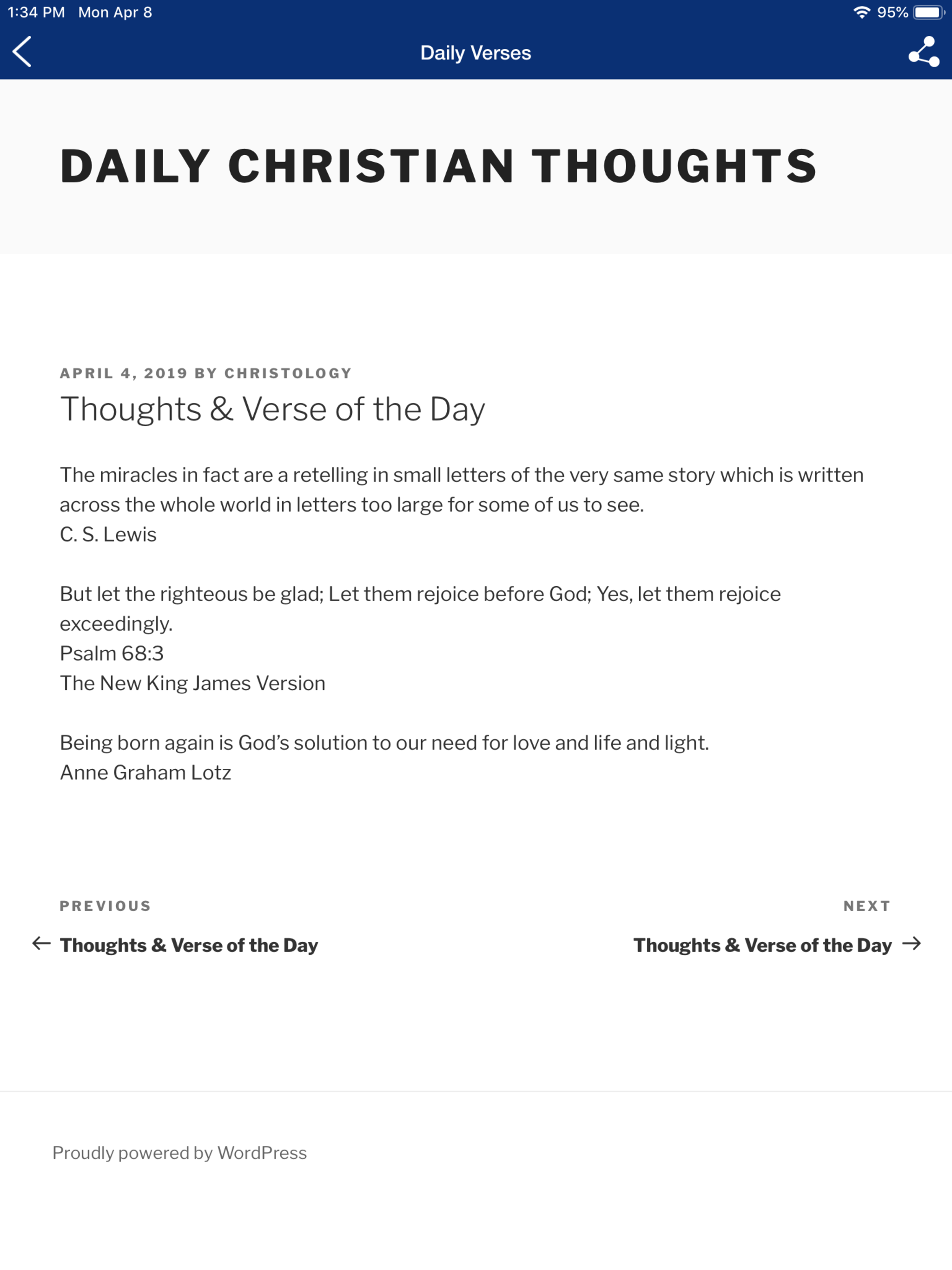Daily Verses for Thought