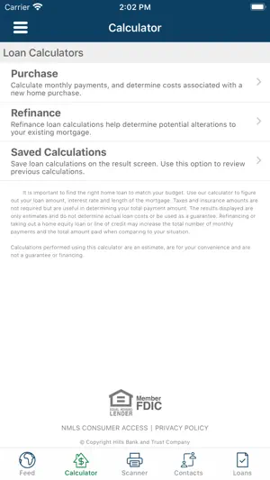 Hills Bank Home Mortgage screenshot 2