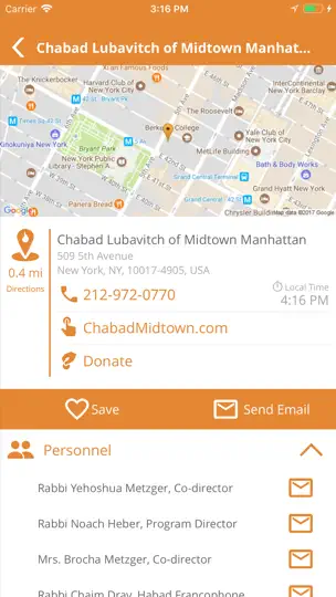 Chabad Nearby iPhone Screenshot 2
