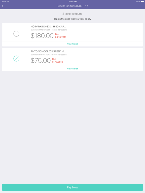 TicketHero NY Parking Tickets iPad screenshot 2 - Utilities app