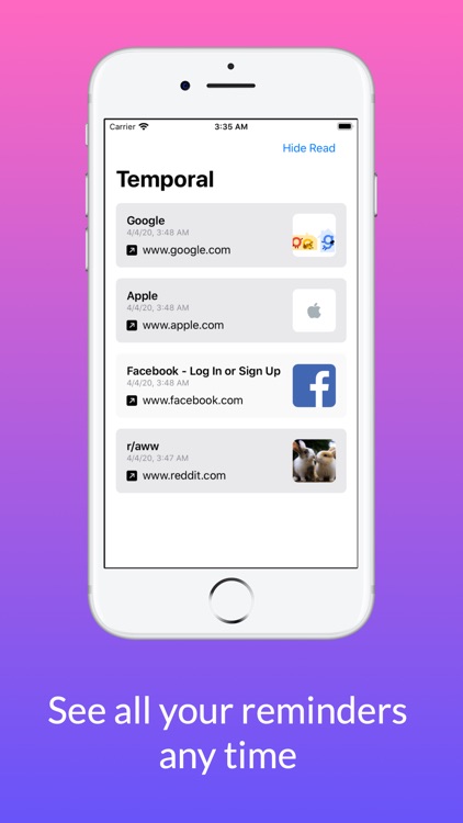 Temporal - URL Reminders