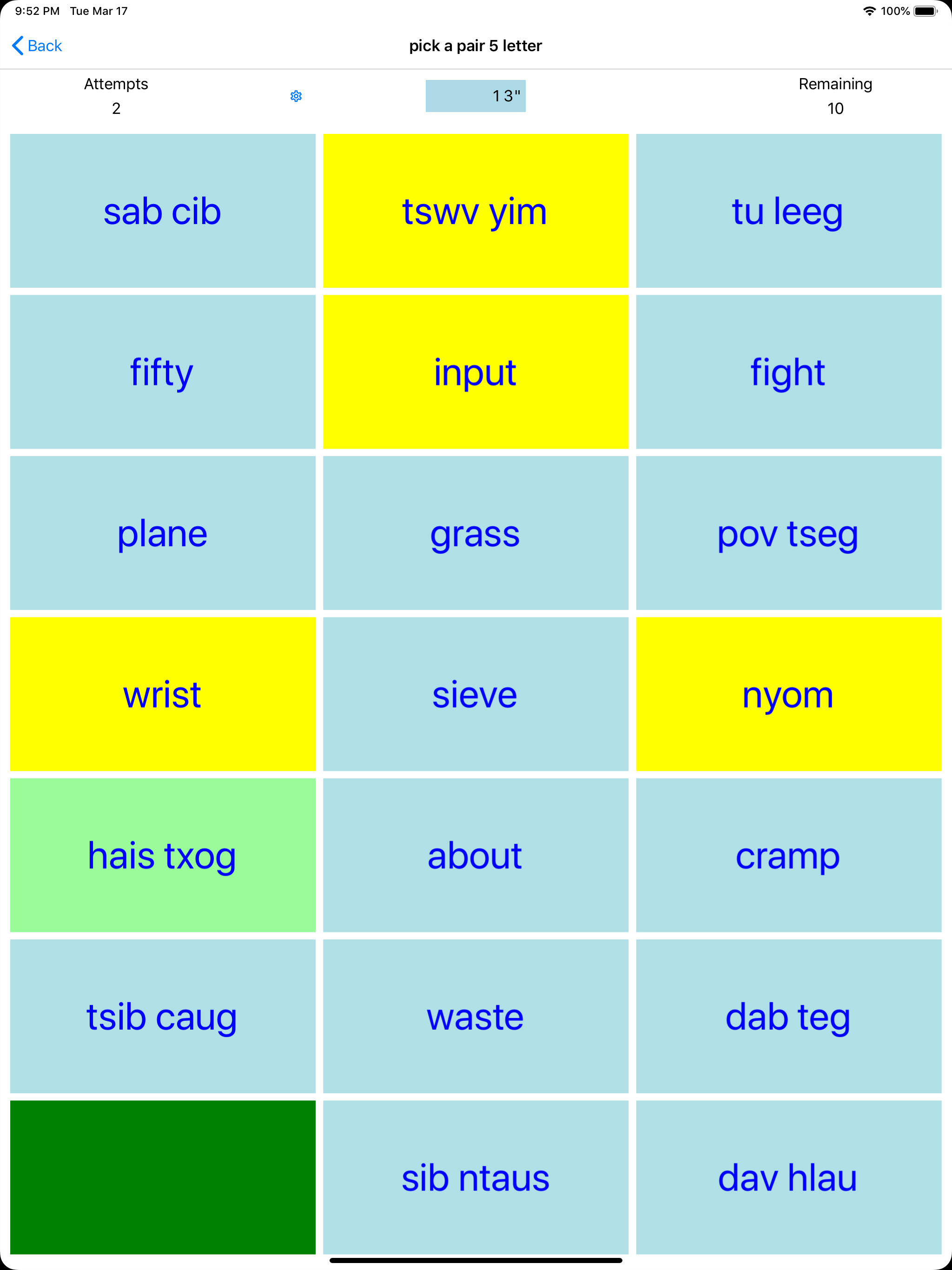 PickAPair Hmong - English