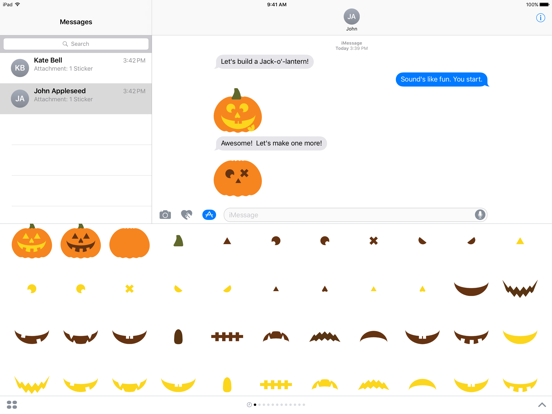 Jack O’Lantern Stickers iPad screenshot 4 - Stickers app