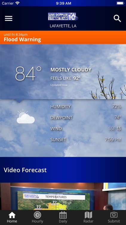 KLFY Forecast First and Radar